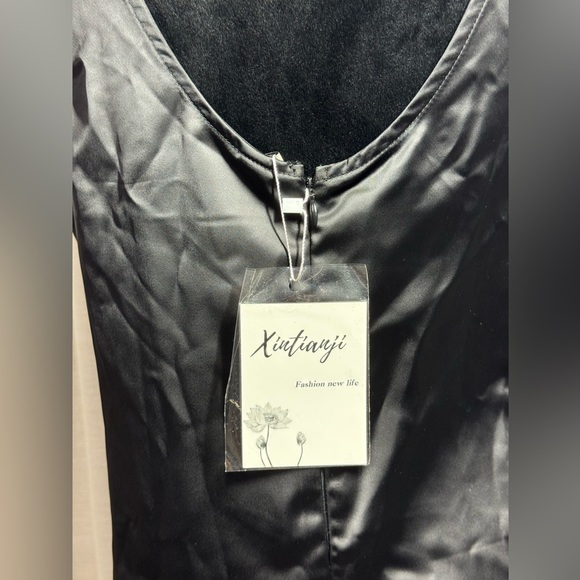 Xintianji Women’s Satin Maxi Dress Zip Back Tank Dresses Size Large NWT - Picture 10 of 12